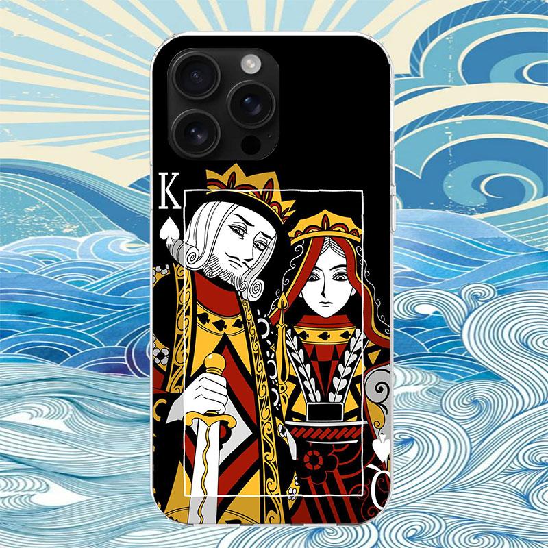 Модный Чехол для Телефона с Изображением Карточной Масти Король Дама Для IPhone 18 11 12 13 Mini 14 15 Plus 17 Air 16 Pro Max 16E 7 8 SE 2020 Индивидуальная Печать