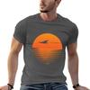 Sunset Cruise Retro spaceship and sunset TShirt Fashion Pattern Printed Tee Shirt