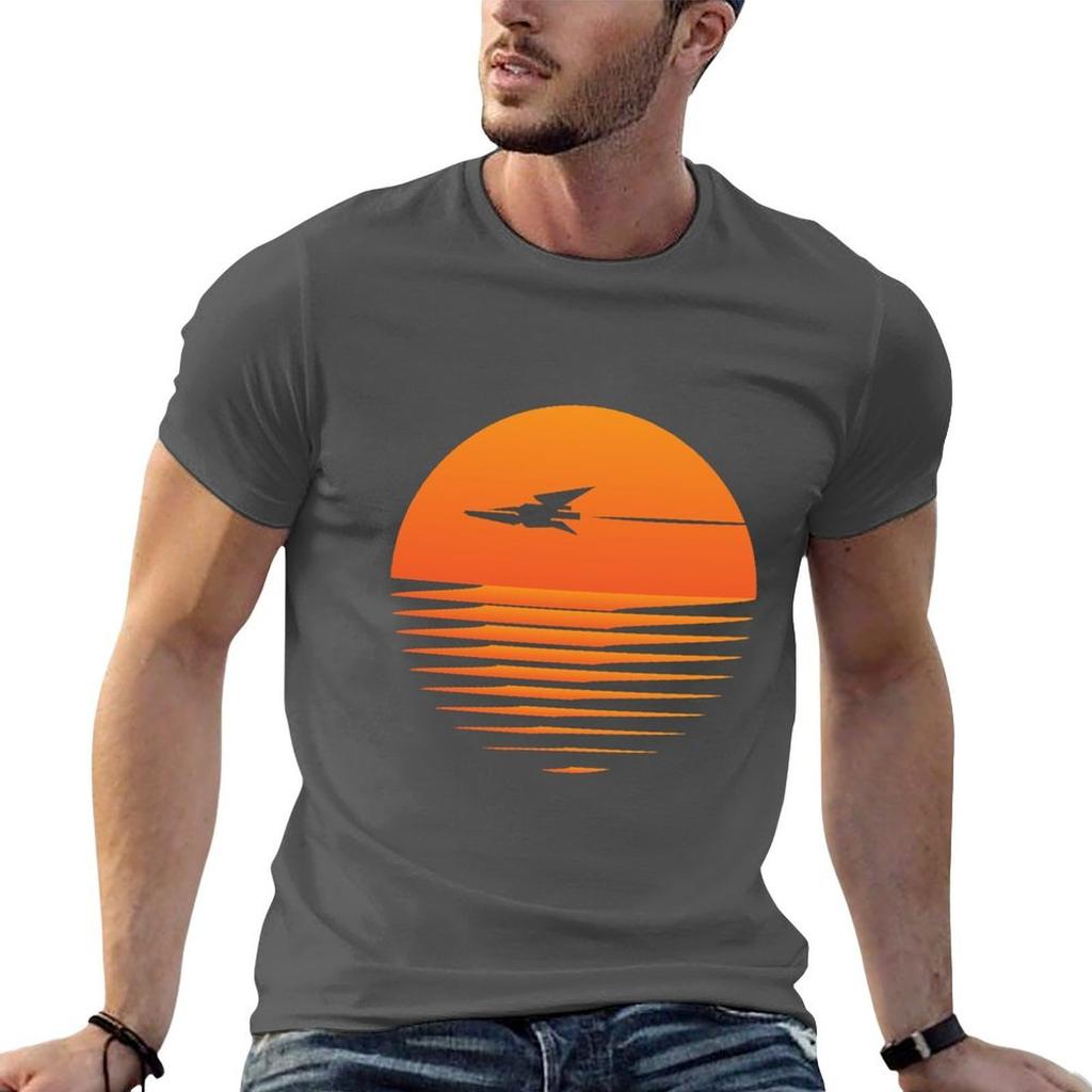 Sunset Cruise Retro spaceship and sunset TShirt Fashion Pattern Printed Tee Shirt