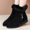 Women's Ankle Boots Snow Boots Winter Thick Cotton Shoes Flat Bottom Plush Warm Comfort Non Slip Cotton Boots