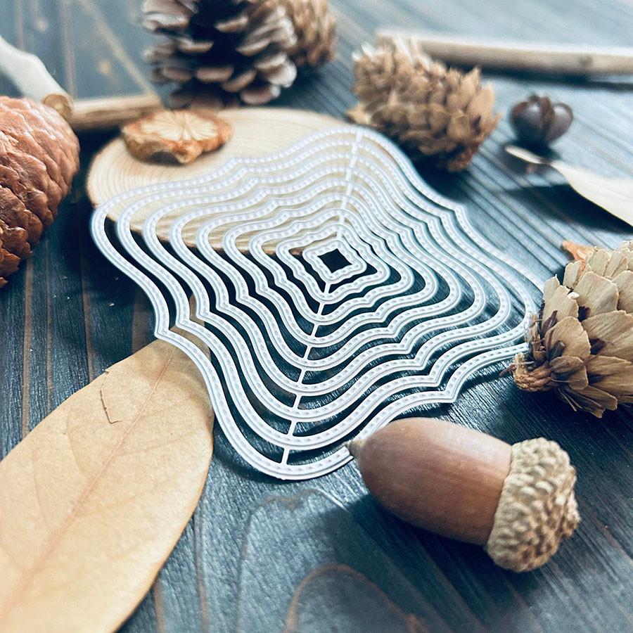 Многослойные квадратные фигурные вырубки для изготовления открыток, режущие штампы, металлическая форма для вырубки, штампы для скрапбукинга, травленый тисненый трафарет для рукоделия