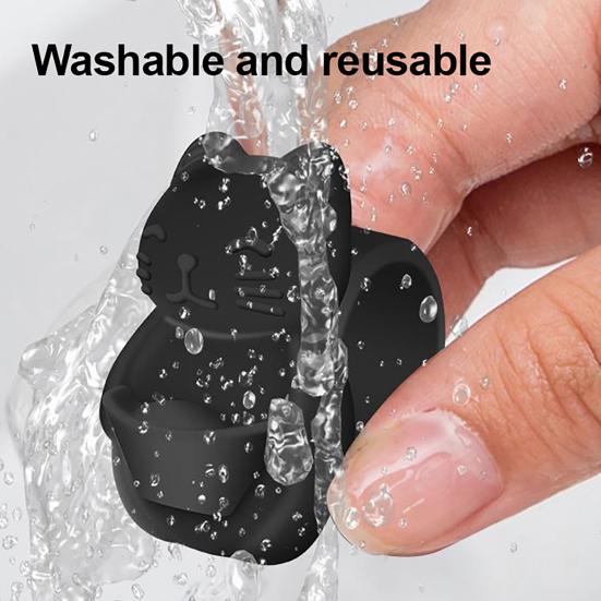 Fortune Cat Door Stopper Wall Protector Shock Absorbing Elephant Door Stops Wall Shield Cushion Adhesive Free Wall Bumper Guard for Door Handle