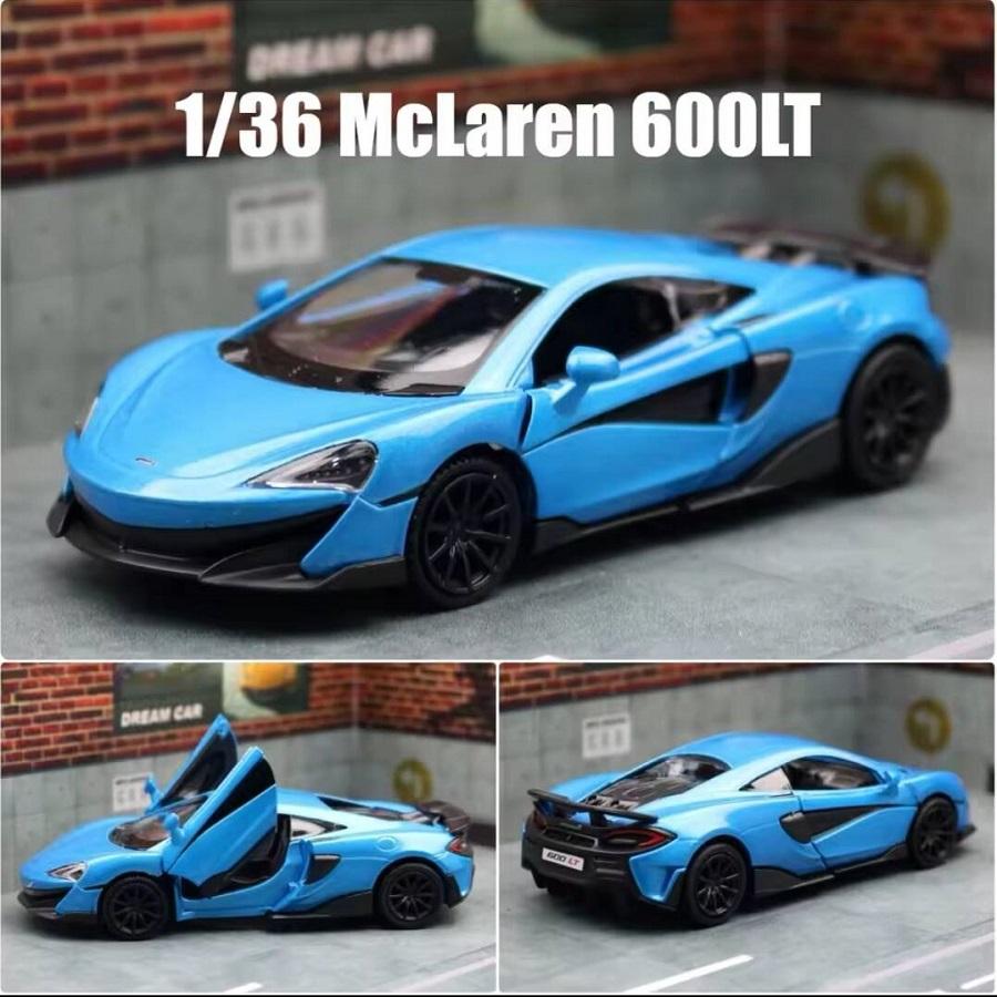 Суперкар McLaren 600LT 5 дюймов Металлическая машина Симуляция Литье под давлением и Игрушечные транспортные средства RMZ city 1:36 Сплавная модель с инерционным механизмом