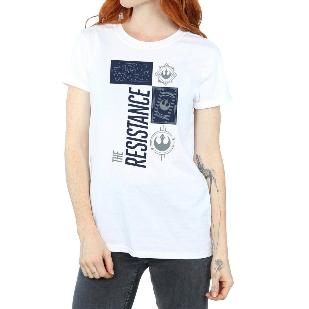 Star Wars Womens/Ladies The Last Jedi The Resistance Cotton Boyfriend T-Shirt