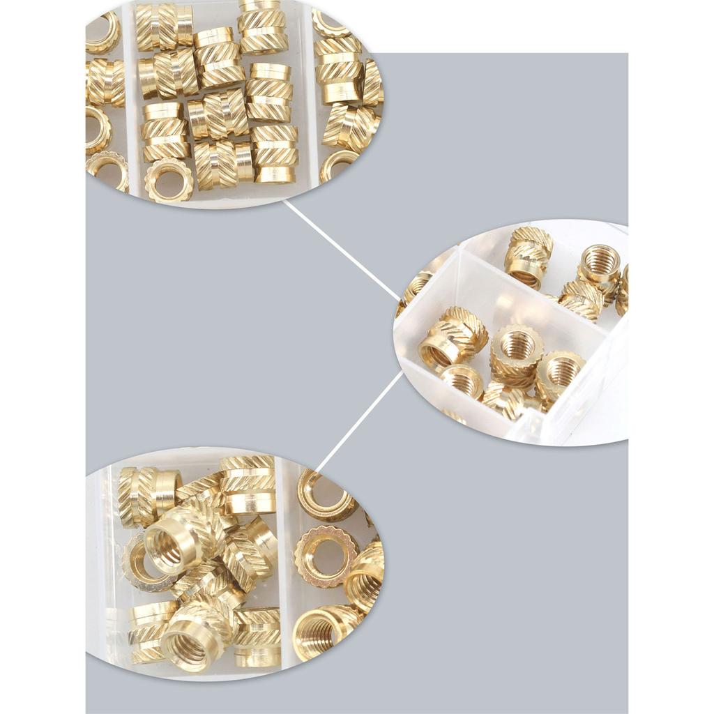 Набор латунных гаек, коррозионно-стойкие гайки, набор латунных резьбовых вставок, набор металлических гаек для проектов по техническому обслуживанию
