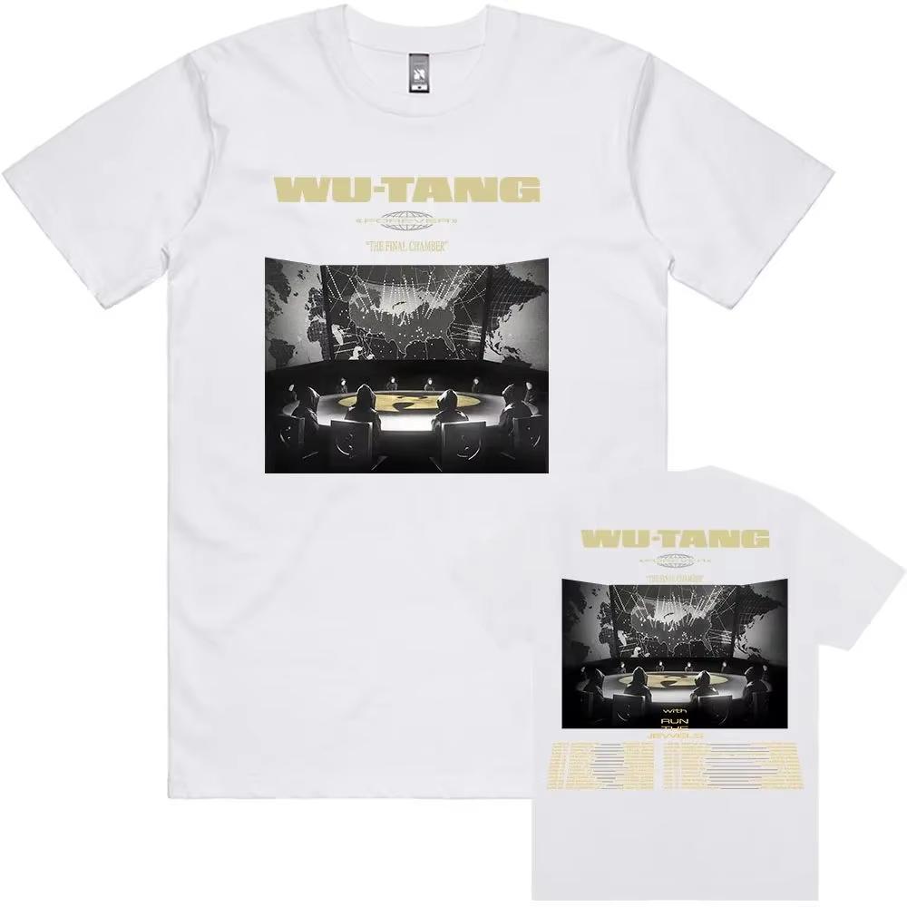 Рок Панк Топы Wu Tang Clan THE FINAL CHAMBER TOUR 2026 Футболка Повседневная Свободная Короткий Рукав Круглый Вырез Унисекс