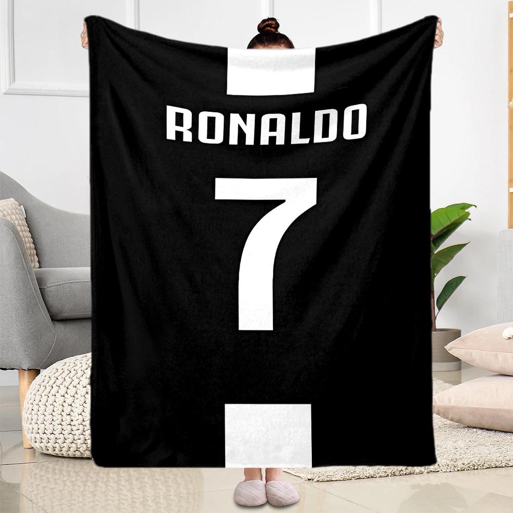 Ronaldo's Legendary Number 7 Blanket Comfortable Suitable for Bedding Chair Couch for All Occasions Stylish Decor Gift for Travel Home Birthdays