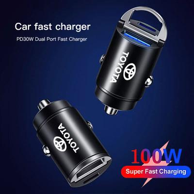 Автомобильное зарядное устройство Toocki 100 Вт, двойной порт USB Type C, быстрая зарядка для iPhone Xiaomi Huawei Samsung, автомобильное зарядное устройство для Toyota