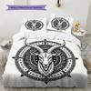 Vintage Ram Horn Symbol Pattern Bedding Quilt Set  Home Decoration  Gift (1 * duvet cover + 2 * pillowcase  without core)