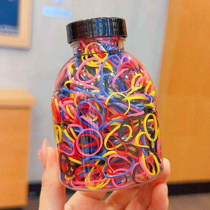 1000pcs/Barrel Cute Candy Hair Rope for Kids Multicolor No Damage Scrunchie able Girls Hair Accessories
