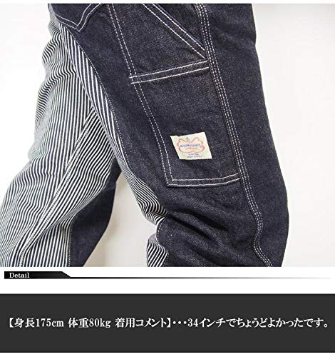 Kojima Jeans KOJIMA GENES Штаны-комбинезон обезьяны для художника, Джинсы/Деним/Сделано в Японии/Мужские/RNB-1081A-Индиго Гикори-36