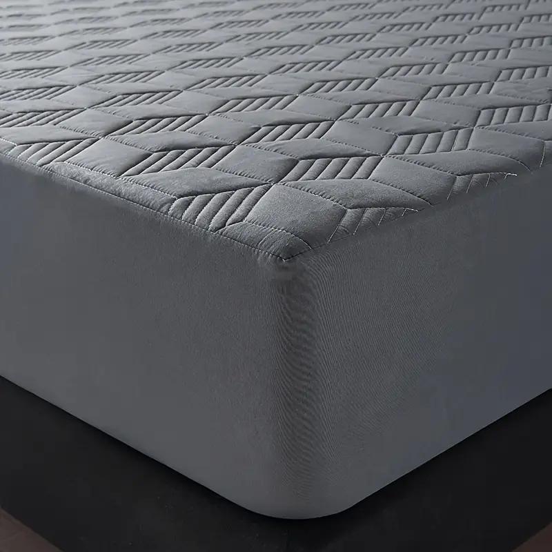 1 шт. Водонепроницаемый чехол-протектор для матраса однотонный стеганый с геометрическим узором, из утолщенной прочной ткани для дома и общежития, гладкая текстура