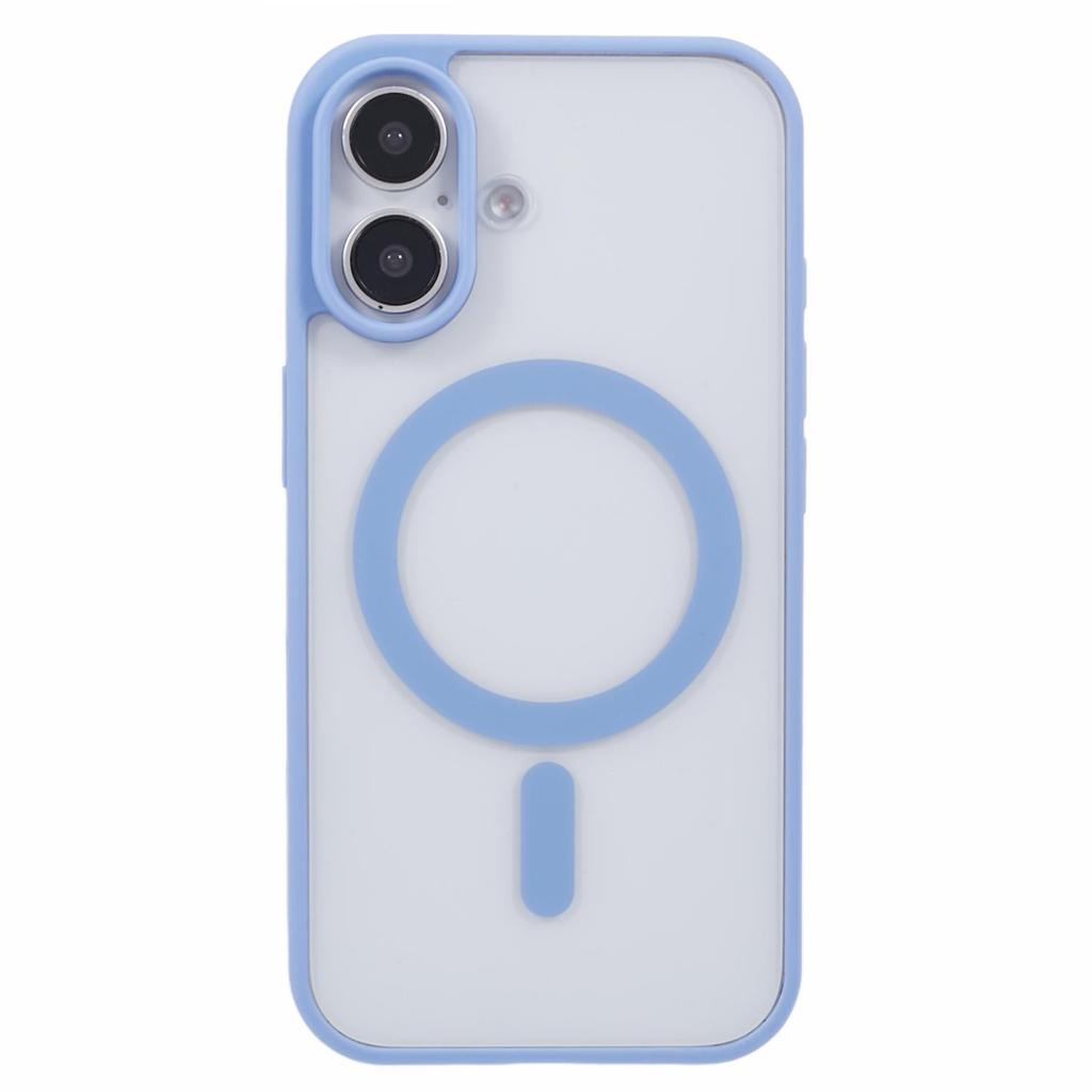 For iPhone 16 Case Compatible with MagSafe Shockproof PC+TPU Clear Phone Cover - Blue