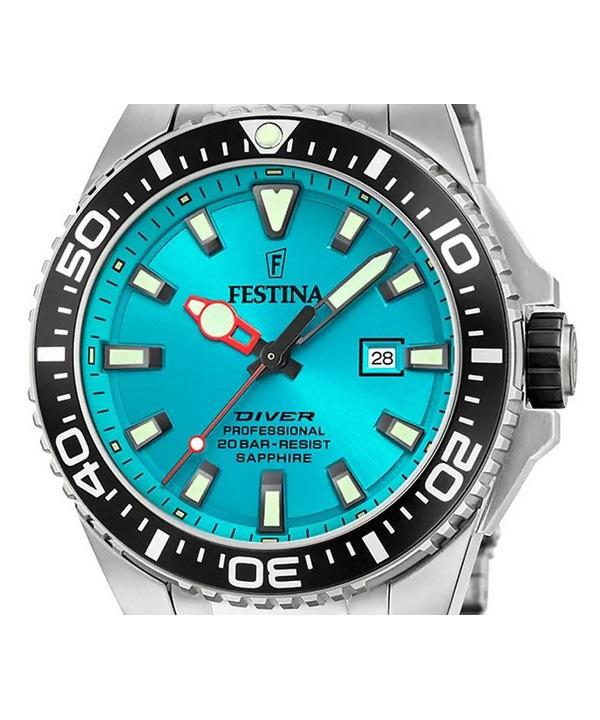 FESTINA Мужские часы Diver из нержавеющей стали с бирюзовым циферблатом F20663-5 200M