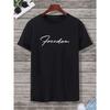 'Freedom' Print T-Shirt for  Men's Casual Crew Neck Short-Sleeve  Fashion Summer T-Shirts Tops, Regular and Oversize Tees