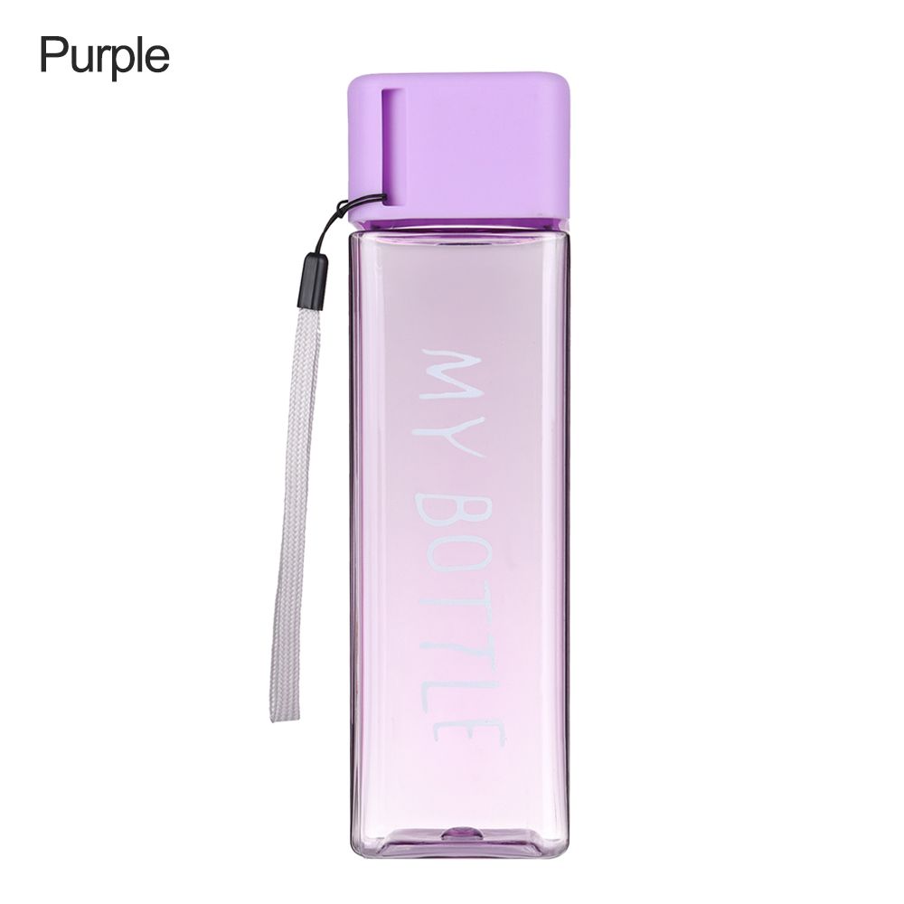 500ML Men Women Plastic Large Capacity Square Sports Water Bottle Coffee Juice Cup Drinking Cup