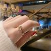 Women's Trendy Rose Gold Titanium Steel Ring with Roman Numerals & Diamonds