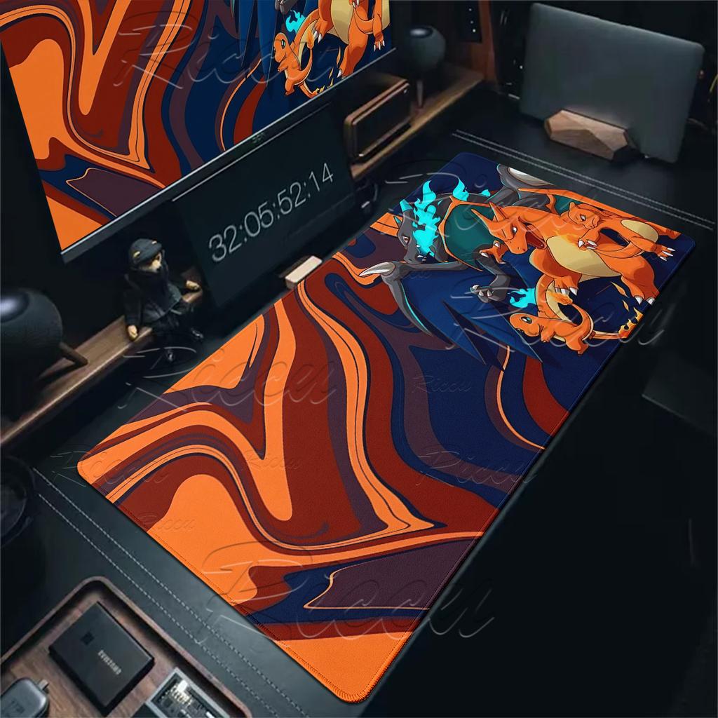 Anime Cartoon P-Pokémon Fluid Background Mouse Pad XXL Squirtle Laptop Keyboard Home Office Setup Kawaii Desk Gaming Accessories