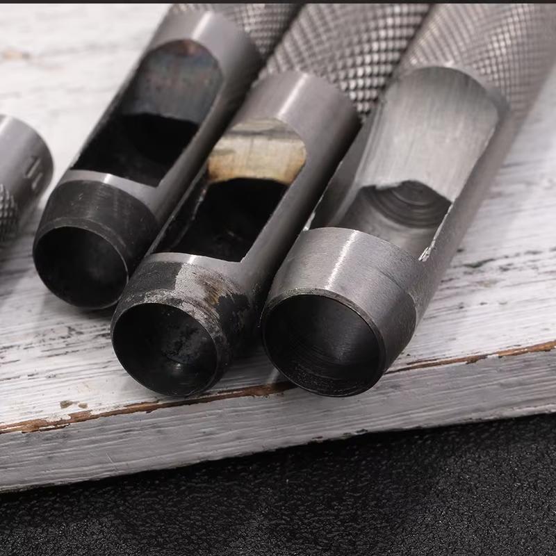 Fenrry 5Pcs 11-15mm Belt Hole Punch Kit DIY Leather Craft Punching Tools Set Steel Round Shape Hollow Puncher for Watch Band