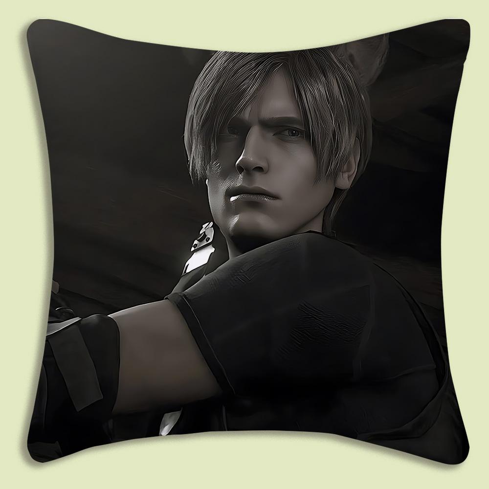 Pillow Covers Cartoon Leon Kennedy Sofa Decorative Home Double-Sided Printing Short Plush Cute Cushion Cover