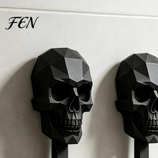 Thick Material Wall Hook 2Pcs Up, 3D Printed Skull Design Hooks, No Drilling Gaming Room Hanger Mount Hanger, Waterproof Bathroom Storage for