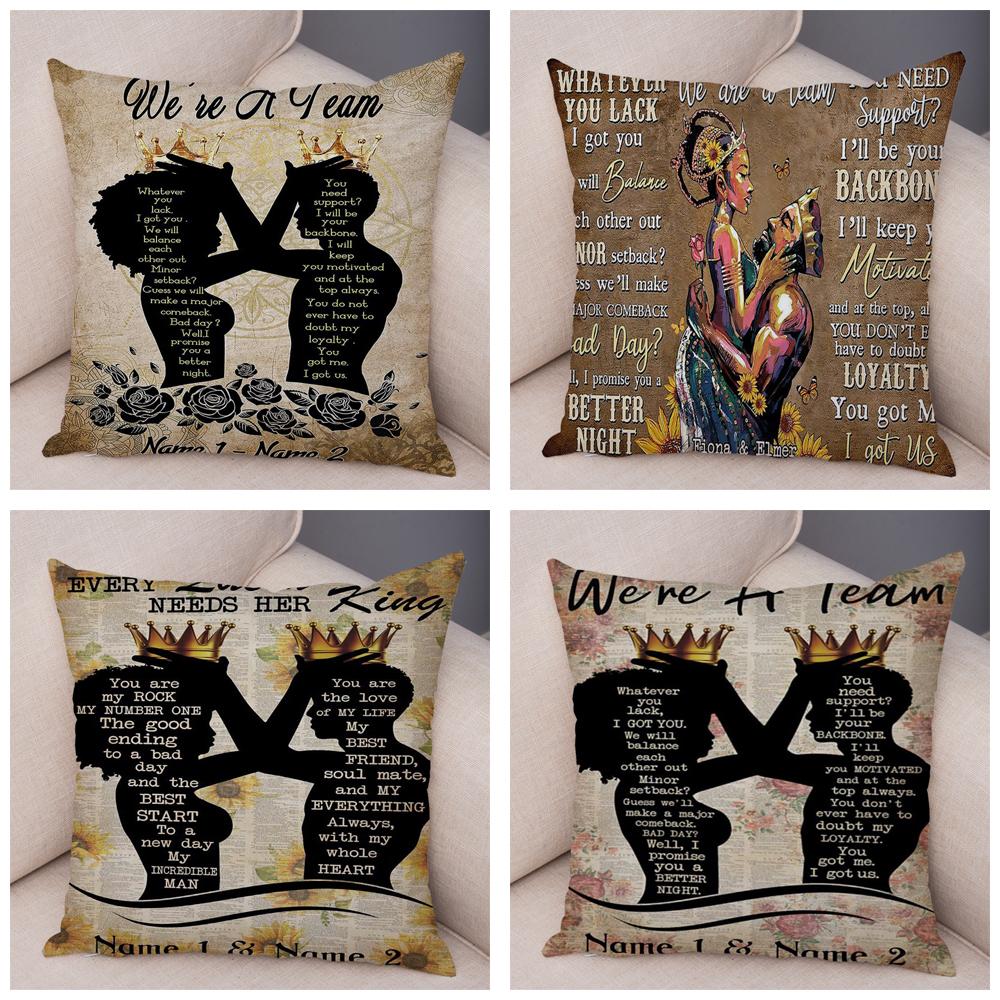 Чехол для подушки с изображением красивой леди, черная наволочка в африканском стиле для девочек, украшение для дивана, автомобиля, дома, наволочка