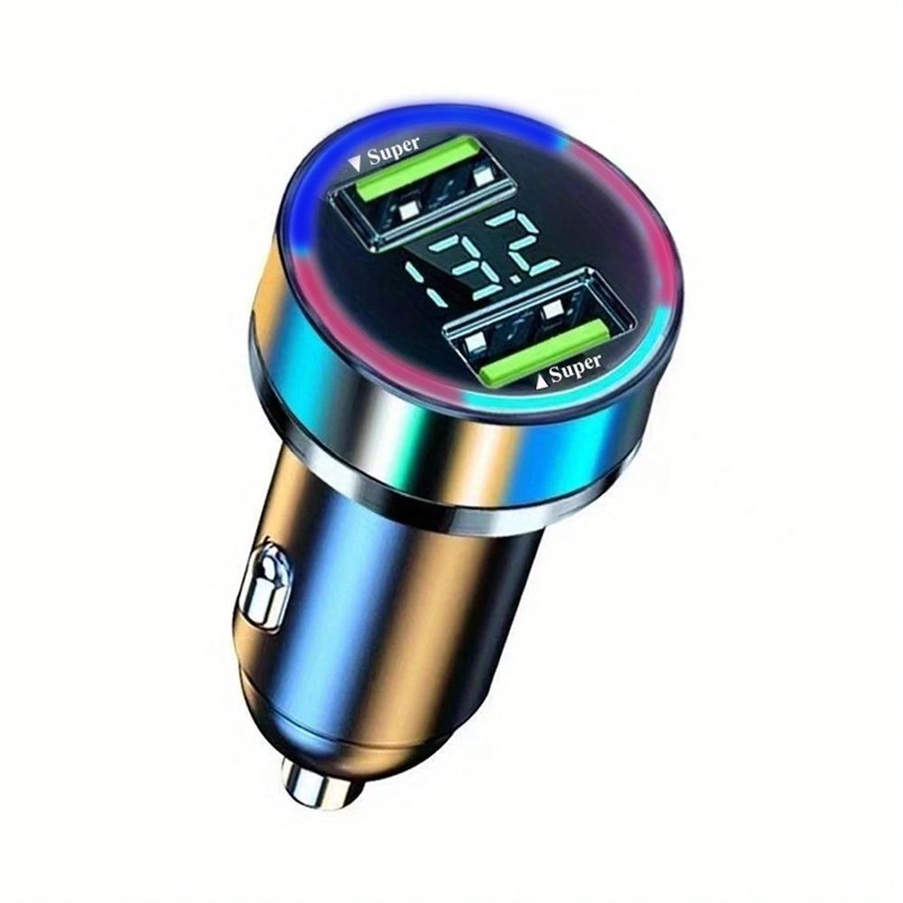 240w Usb Car Charger With Voltage Monitor Dual Port Super Fast Charging Vehicle Adapter For Huawei Oneplus Oppo Iphone Samsung