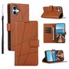 For iPhone 17 Phone Case Line Imprint Leather Wallet Cover with Wrist Strap
