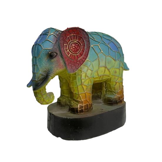 Animal Ornament Night Light Cat Lamp Stained Glass Resin Statue Decorative Desk Lamp Home Desktop Decor