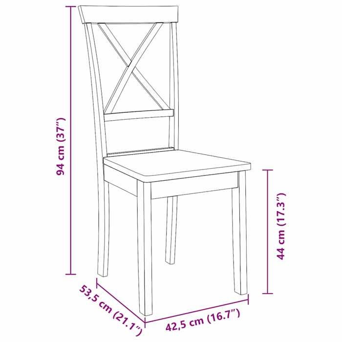 VidaXL Dining Chairs 2 Pcs White Solid Rubber Wood, Dining Chair, Chair, Living Room Chair, Dining Chairs, Chair 4102407