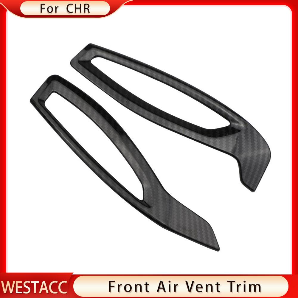 2 шт. хромированная передняя крышка автомобиля для кондиционирования воздуха, декоративная наклейка, накладка для Toyota CHR 2016-2022 LHD