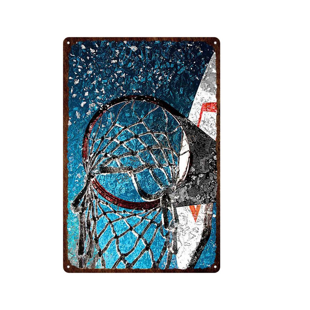 Sports Basketball Signs Plaque Metal Vintage Wall Bar Home Art Retro Restaurant Decor XCM Poster Metal Poster Drop Ship sign