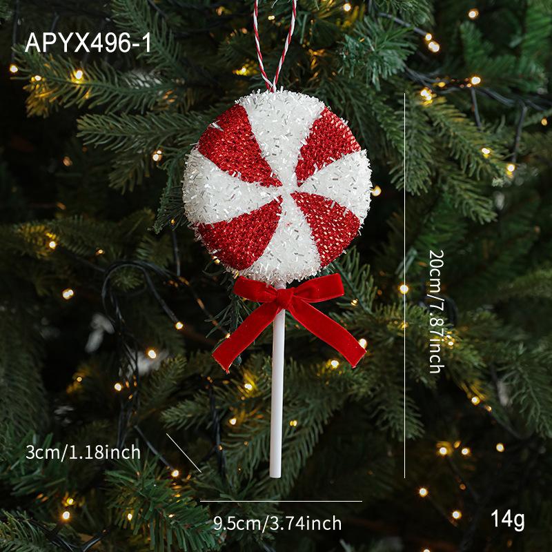 Рождественская елка, конфетные украшения, праздничные леденцы и украшения в виде леденцов, подвесные кулоны для новогодних домашних вечеринок