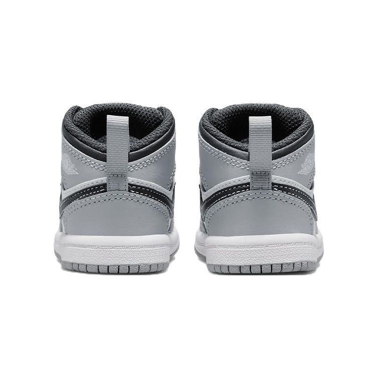 Детские кроссовки Air Jordan 1 Mid TD Light Smoke Grey Антрацитовый Белый 640735-078