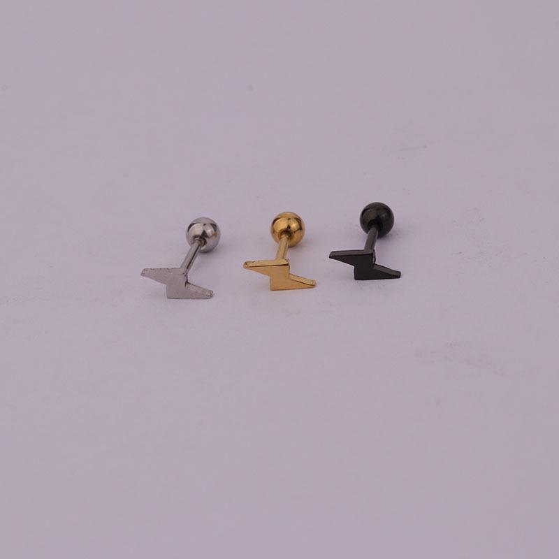 Vogue Small Cartilage Stainless Steel 2022 New 1PC 20G Trend Screw Back Piercing Jewelry Stud Earring Charming