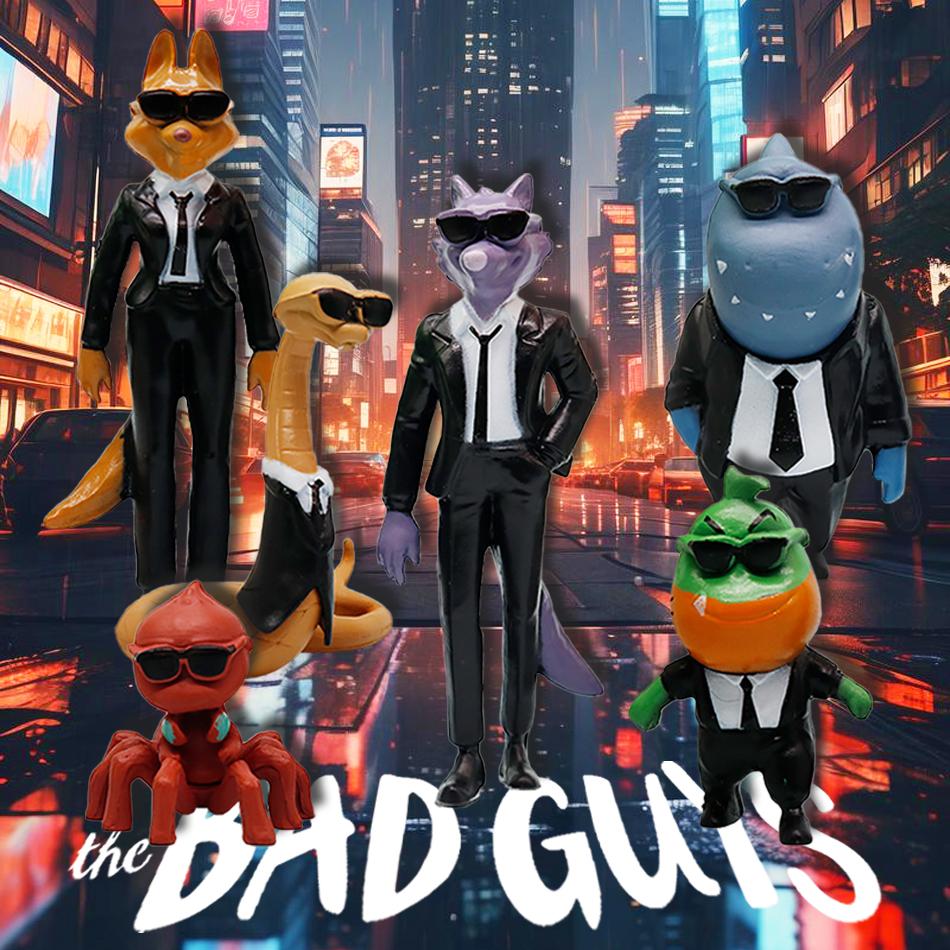 Hot 6Pc/Set Anime Movie The Bad Guys Cartoon Figure PVC Anime Action Figures Model Collection Decor Toys Doll Kid Christmas Gif