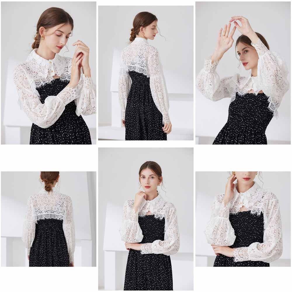 Chiffon False Collar Lace Loose Top Coat Cute Clothes Accessories Girl