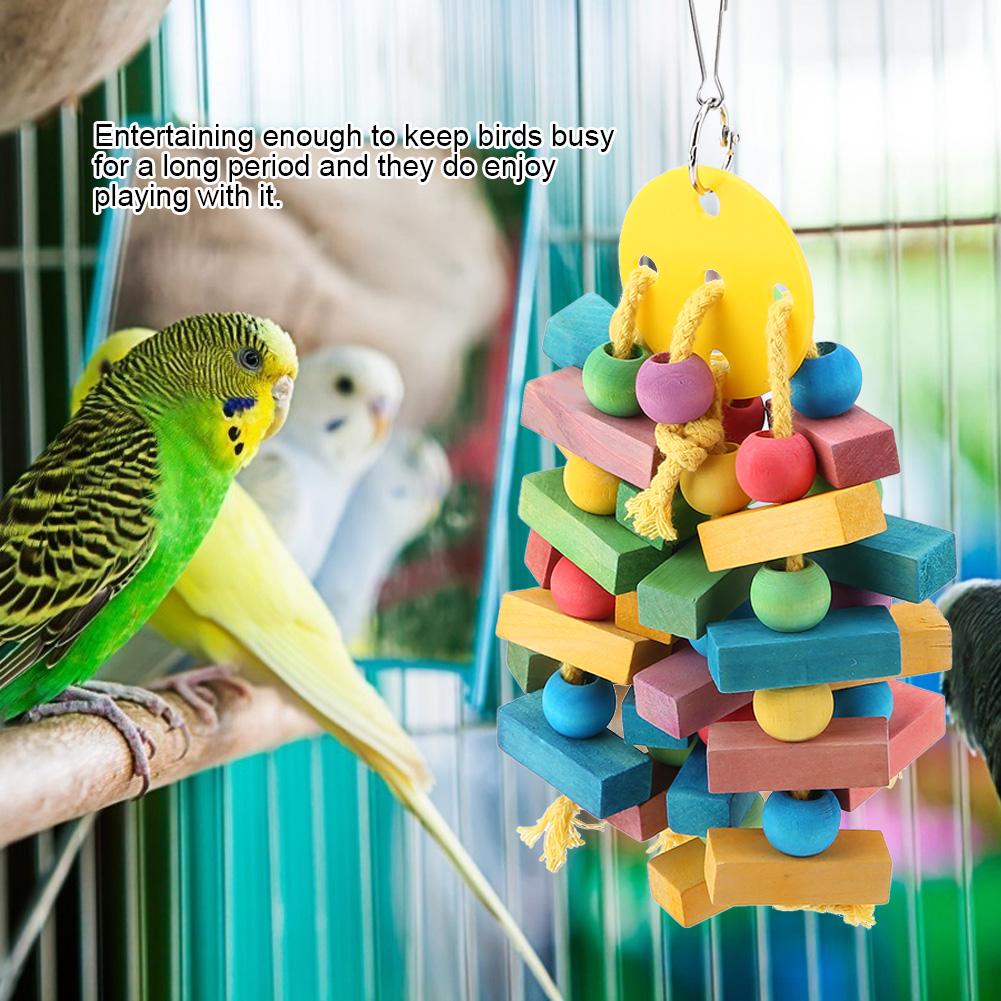 Parrot Toy Bird Toys Hanging Wooden Toy Parrot Swing Suitable for Parrots and Birds
