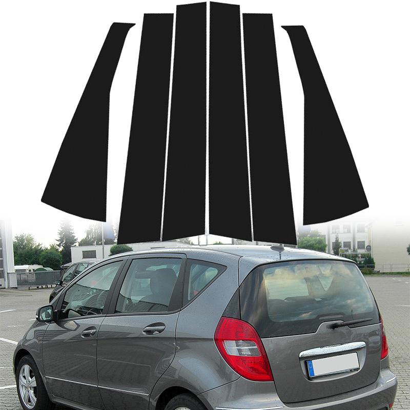 6 шт./комплект Накладки на стойки дверей и окон автомобиля Наклейки на стойки B C Внешние детали Подходят для Mercedes Benz A-Class W169 5-дверный хэтчбек 2005-2012