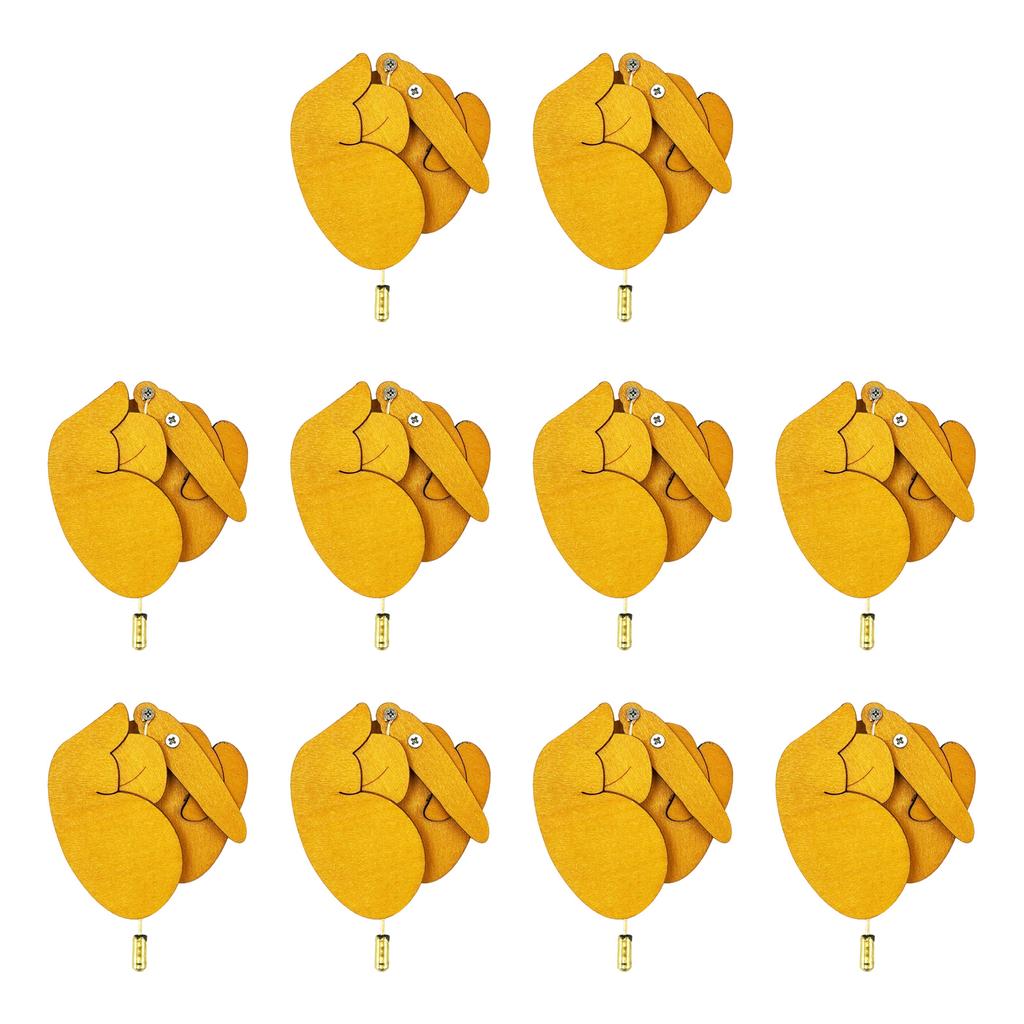 Набор из 10 интерактивных брошей в виде среднего пальца, стильная брошь в виде жеста, деревянная текстура, подарок другу