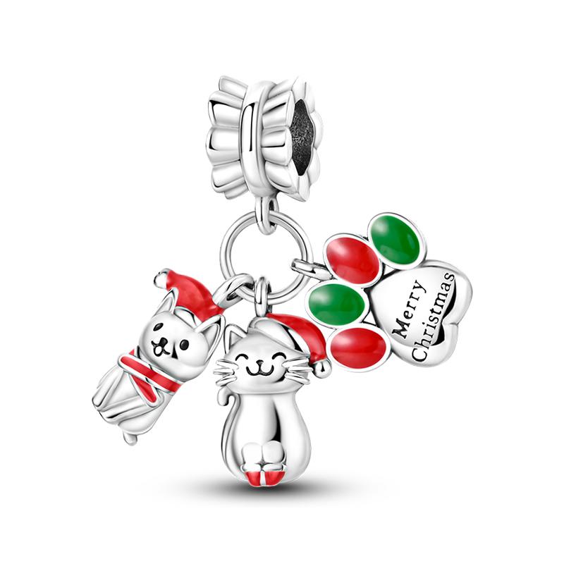 Новые Медные Снеговик Лось Санта Пряничный человечек Рождественские Шармы Бусины Подходят для Оригинальных Браслетов 3 мм DIY Ювелирные изделия Праздничный Подарок