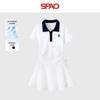 Женское мини-платье SPAO с цветовыми блоками, воротником-поло и А-силуэтом