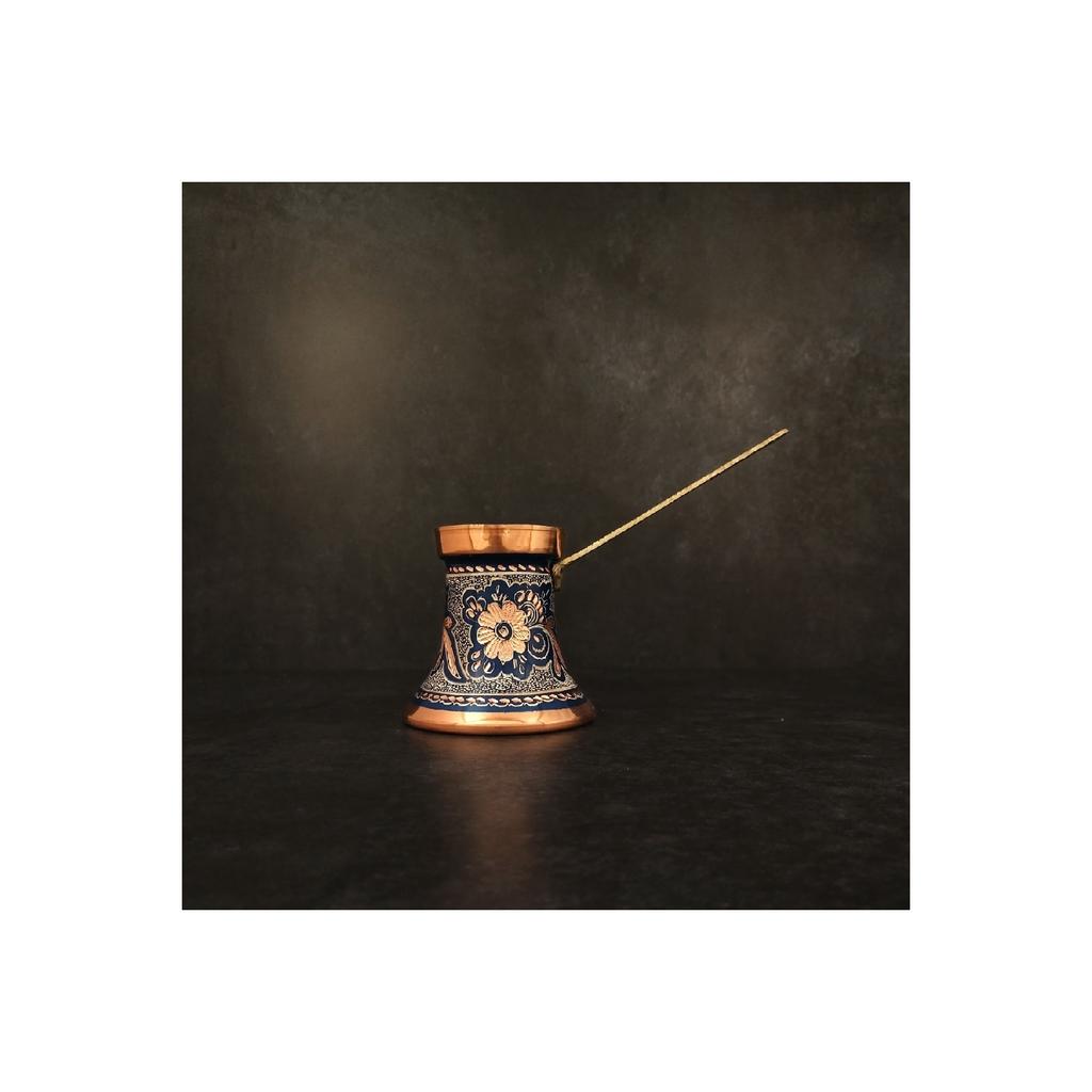 Вышитый вручную луженый толстый медный кофейник ручной работы