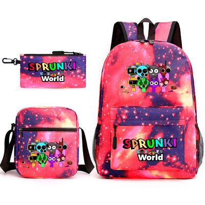 Мерч для ритм-бокс игры Рюкзак для начальной школы sprunki мультяшный рюкзак «Звездное небо» набор из 3 предметов D
