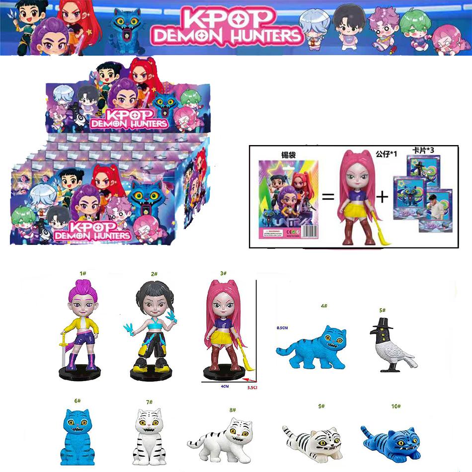 24pcs Random Blind Box Anime KPop Demon Hunters Girl Group RUMI MIRA ZOEY Figure Action Pvc Models Toy Ornaments Gifts