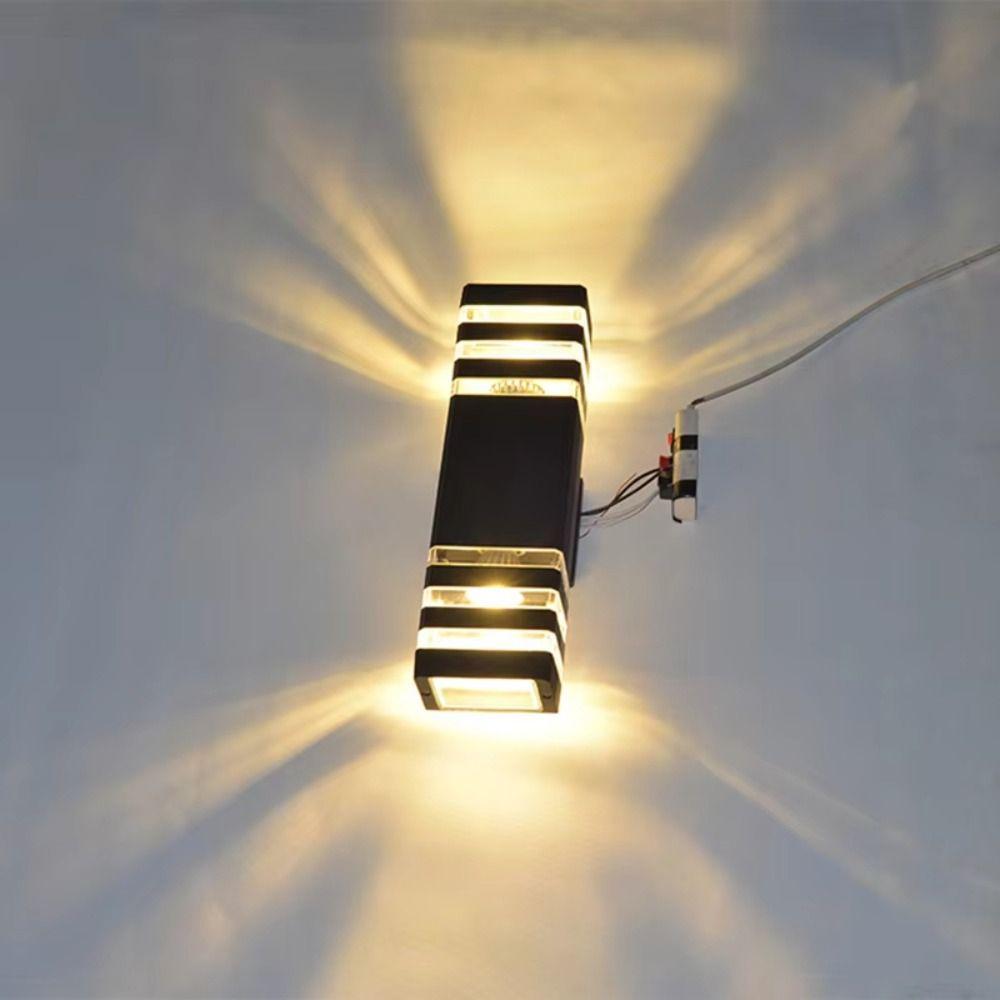 Водонепроницаемый светодиодный настенный светильник, алюминиевый садовый светильник, простая фасадная лампа для освещения лестницы