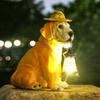 Солнечный садовый светильник из смолы в виде щенка с солнечным светодиодным фонарем, наружный декор, устойчивый к погодным условиям