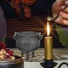 Хэллоуинский ведьмин котел с крышкой, жаростойкий, портативный, для сжигания благовоний, мини чугунный котел