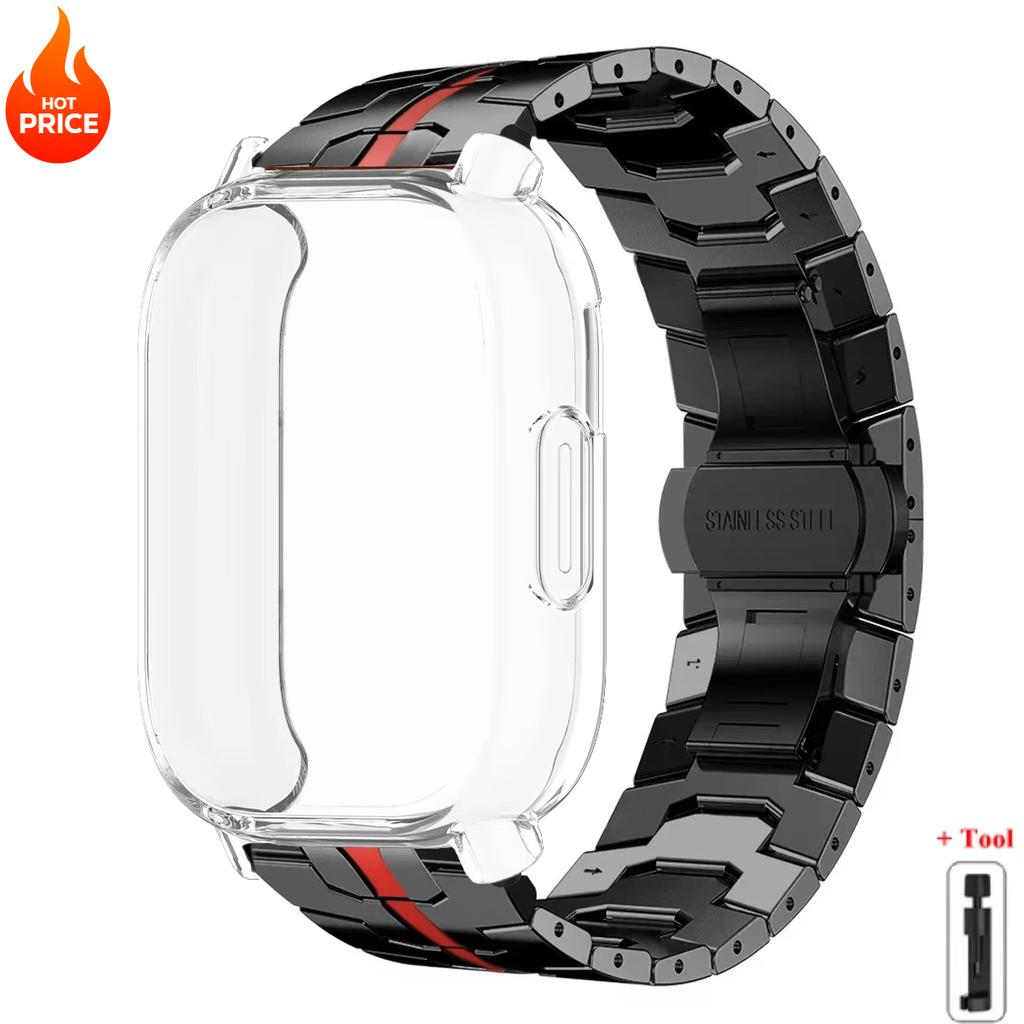 Чехол+Ремешок Для Redmi Watch 5 Active Мягкий ТПУ Чехол Для Xiaomi Redmi Watch 5 Lite Роскошный Металлический Ремешок Для Часов Браслет из Нержавеющей Стали