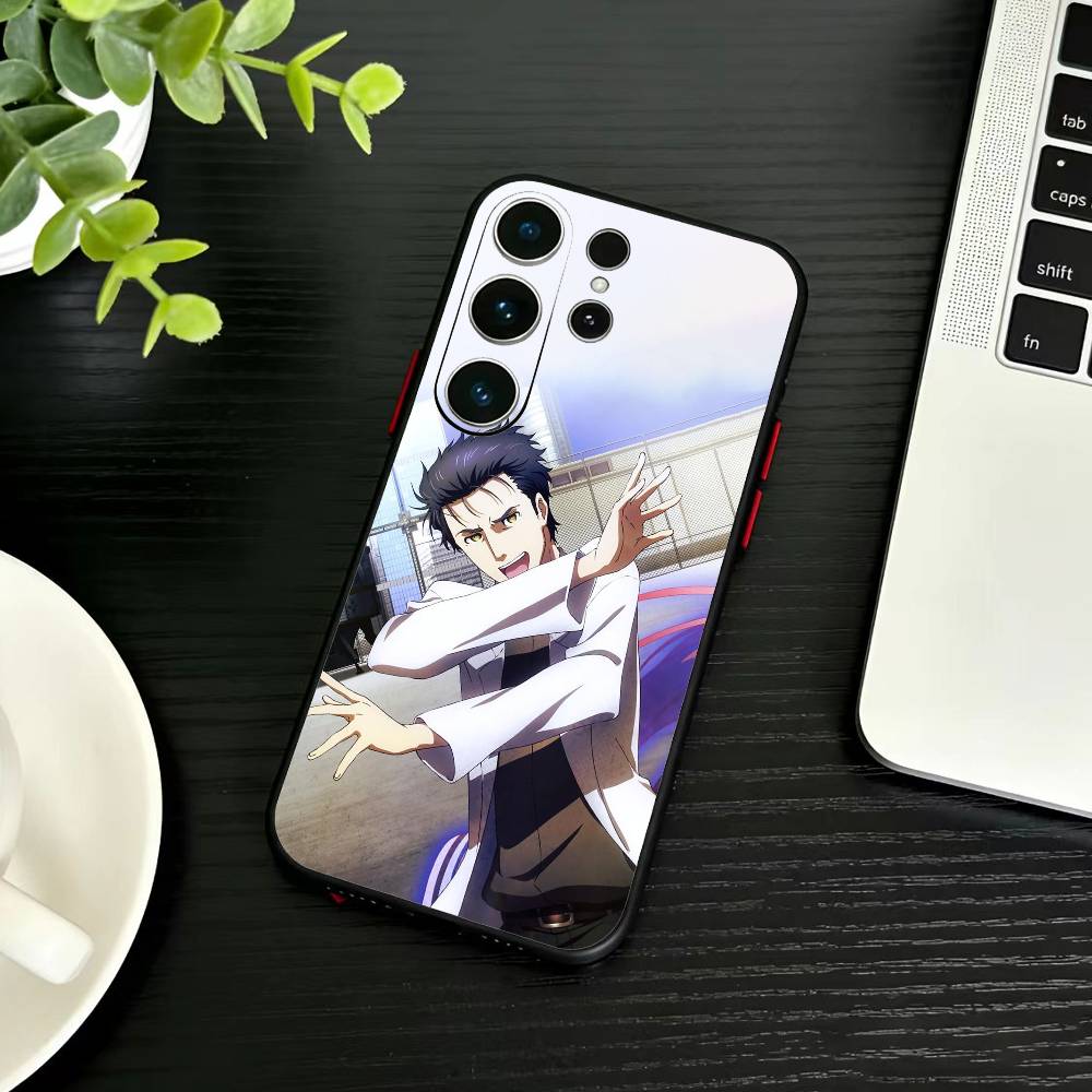 Чехол для телефона T-Rintaro Okabe STEINS DATE Для Samsung S26,S25,S24,S23,S22,S21,S20,Plus,Fe,Lite,Другие Черный Чехол